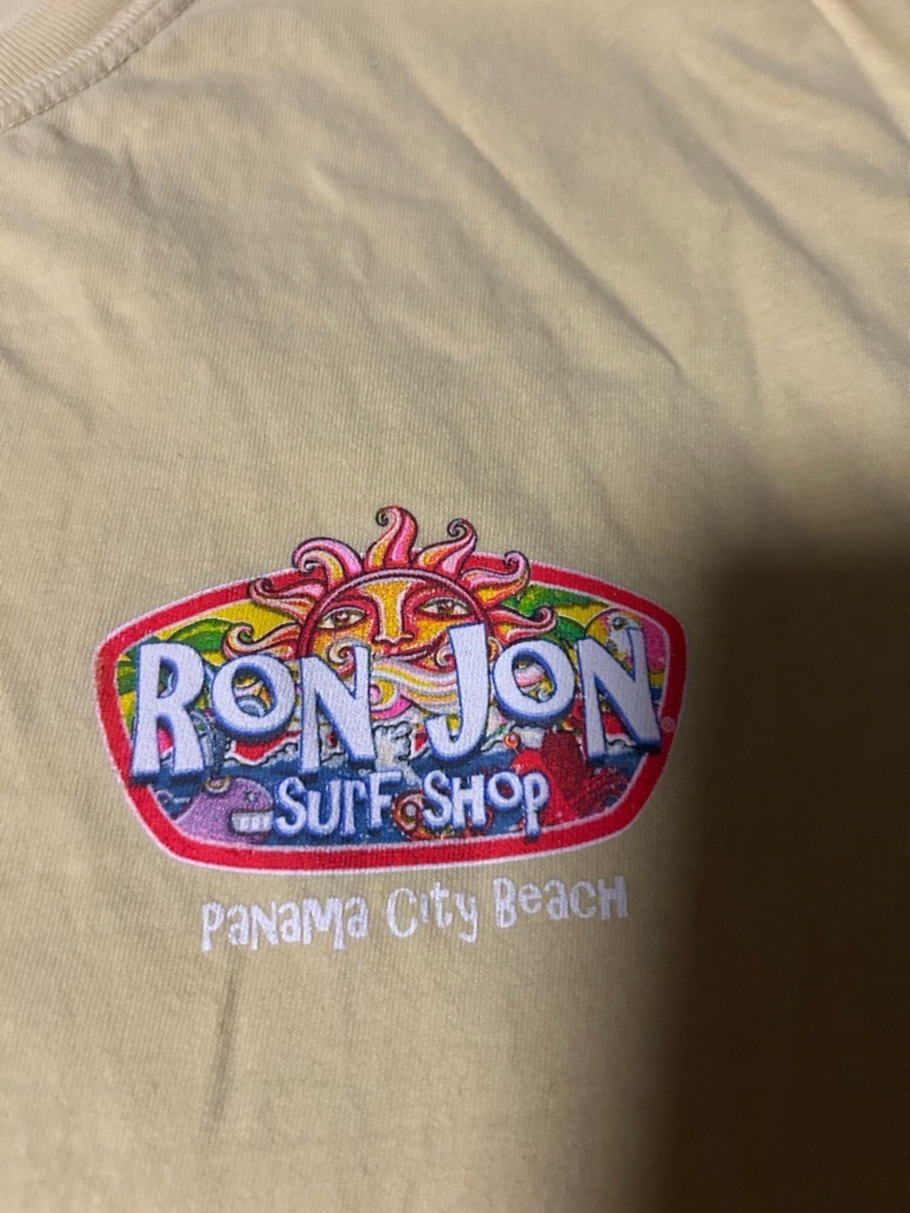 Ron Jon Surf Shop Tshirt Comfort Colors Yellow Panama City Sz L - Picture 3 of 12